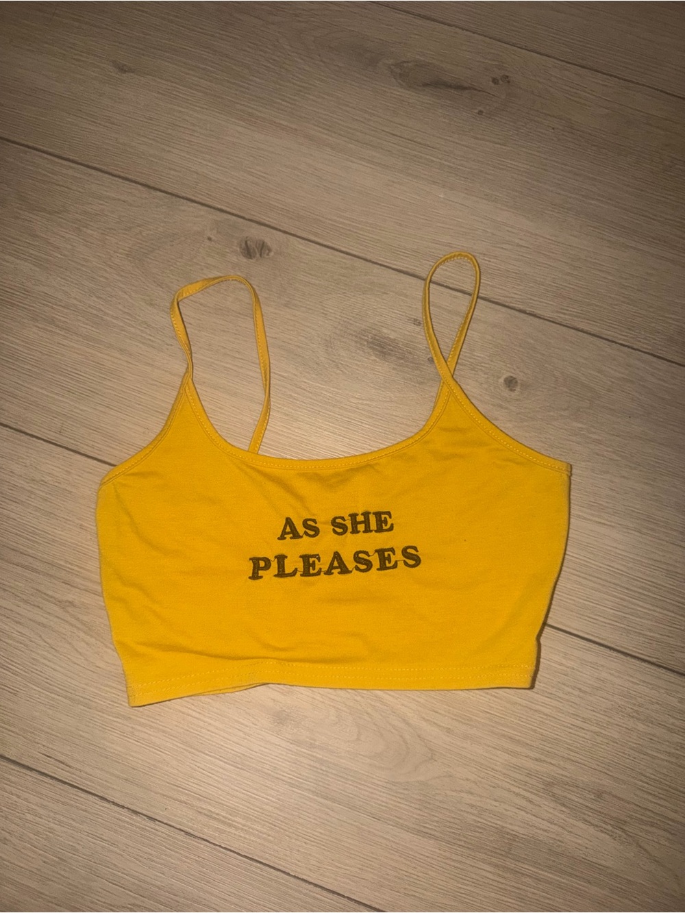 Yellow 'As She Pleases' Cropped Cami Top